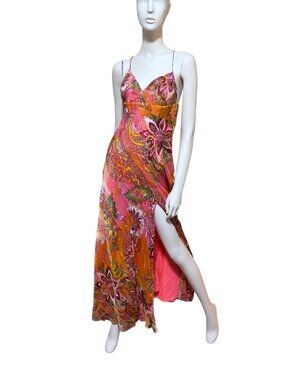Y2K Mary L Couture Beaded Formal Maxi Dress 4 Gown Fairy Whimsy Prom Wedding